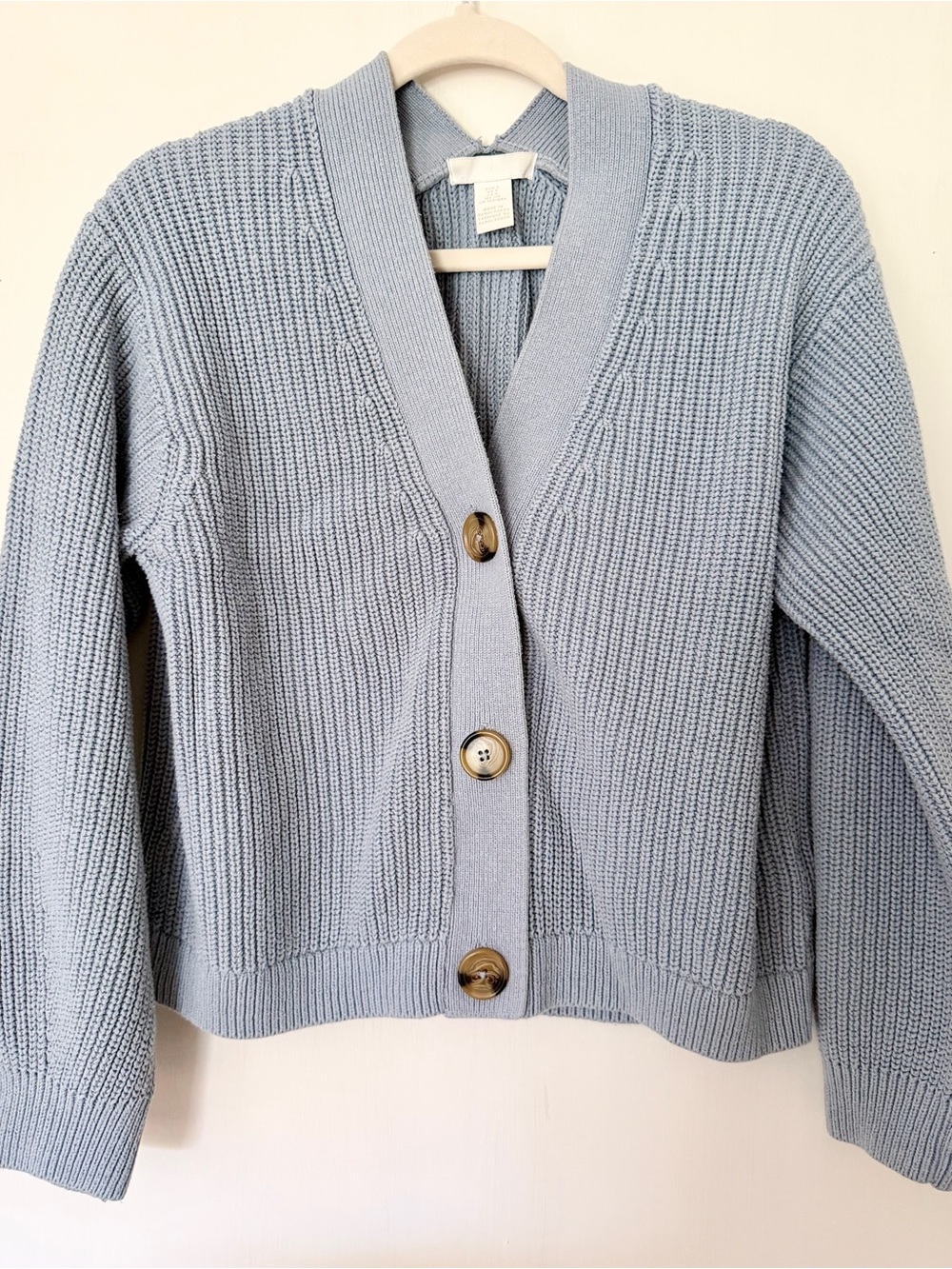 H&M Light Blue V-Neck Button Cardigan Sweater